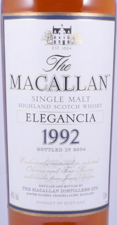 Macallan 1992 12 Year Elegancia Sherry Casks Highland Single Malt Scotch Whisky 40.0% 1.0L