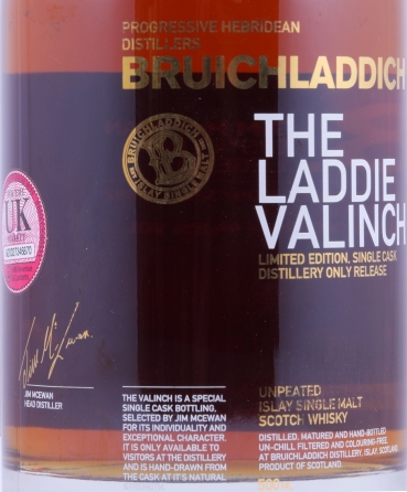 Bruichladdich 1992 23 Years Fino Sherry Cask No. 001 R09/325 The Laddie Crew Valinch No. 13 Jim McEwan Islay Single Malt Scotch Whisky 44,9%