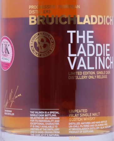 Bruichladdich 1992 24 Years Bourbon/Sauternes Cask R07/258 No. 018 The Laddie Crew Valinch 19 Arlene MacFayden Islay Single Malt Scotch Whisky 48.5%