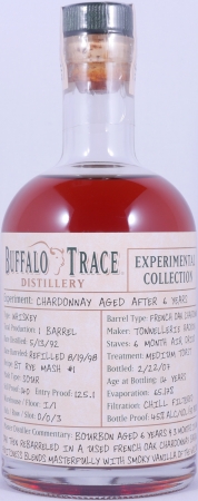 Buffalo Trace 1992 14 Years Chardonnay French Oak Barrel 2. Release Experimental Collection 2007 Bourbon Whiskey 45,0%