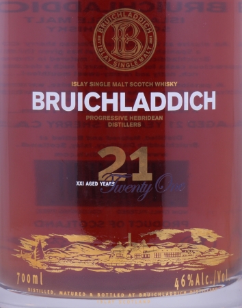 Bruichladdich 21 Years Oloroso Sherry Casks Limited Edition Release 2008 Islay Single Malt Scotch Whisky 46.0%