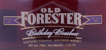 Old Forester Spring 1993 Over 8 Years Old Bottled 2005 Birthday Edition 5th Release Kentucky Straight Bourbon Whiskey 48,0% Vol.