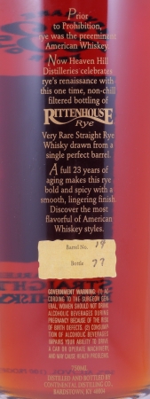 Rittenhouse 1984 23 Years Single Barrel No. 14 Very Rare Kentucky Straight Rye Whiskey 50.0%