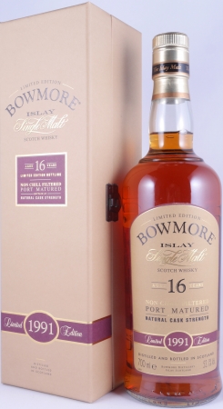 Bowmore 1991 16 Years Port Cask Limited Edition Bottling Islay Single Malt Scotch Whisky Cask Strength 53.1%