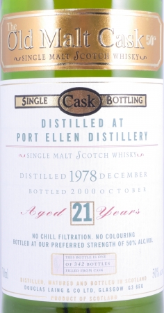 Port Ellen 1978 21 Years Oak Cask Douglas Laing Old Malt Cask Islay Single Malt Scotch Whisky 50.0%