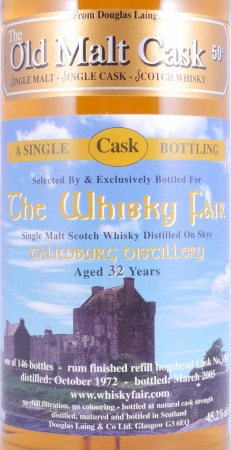 Talisker-Talimburg 1972 32 Years Rum Finished Refill Hogshead Cask No. 1568 Isle of Skye Single Malt Scotch Whisky 45.2%