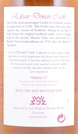 Convalmore 1981 22 Years Oak Cask No. 1148 Jack Wiebers Scottish Castles Collection Series 11 Speyside Single Malt Scotch Whisky 58,6%