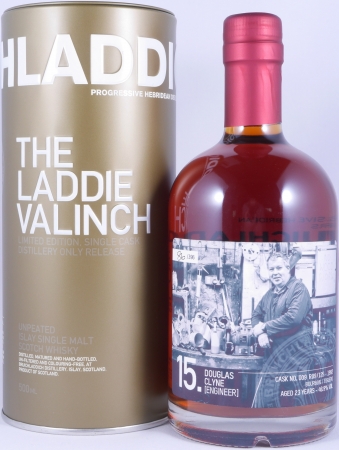 Bruichladdich 1992 23 Years Bourbon/Figuero Cask No. 009 R09/125 The Laddie Crew Valinch 15 Engineer Douglas Clyne Islay Single Malt Scotch Whisky 48,9%