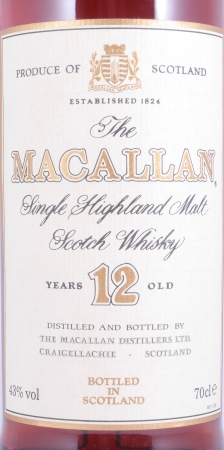 Macallan 12 Years Sherry Wood Highland Single Malt Scotch Whisky Round Tin 43.0%