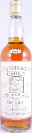 Kinclaith 1968 27 Years Gordon and MacPhail Connoisseurs Choice Gold Screw Cap Lowland Single Malt Scotch Whisky 40.0%