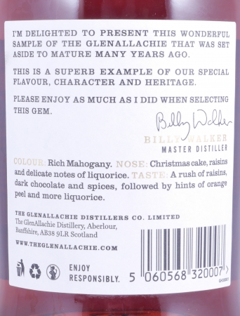 GlenAllachie 1978 39 Years Sherry Butt Cask No. 10296 50th Anniversary Special Release Speyside Single Malt Scotch Whisky 55,9%