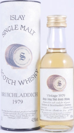 Bruichladdich 1979 16 Years Oak Casks Nos. 834-35 Signatory Vintage Miniature Islay Single Malt Scotch 43.0%