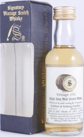 Ardbeg 1974 23 Years Oak Cask No. 696 Miniature Signatory Vintage Islay Single Malt Scotch Whisky Cask Strength 53.0%