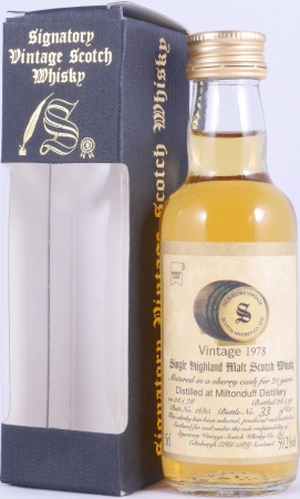 Miltonduff 1978 21 Years Sherry Cask No. 1685 Miniature Highland Single Malt Scotch Whisky Signatory Vintage 59.2%