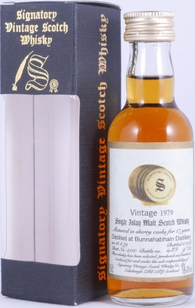 Bunnahabhain 1979 17 Years Sherry Cask No. 5110 Miniatur Signatory Vintage Islay Single Malt Scotch Whisky Cask Strength 58,4%