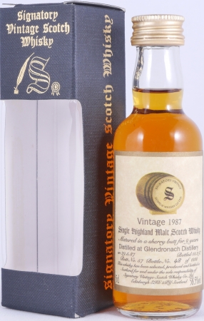 Glendronach 1987 9 Years Sherry Butt No. 57 Miniatur Highland Single Malt Scotch Whisky Signatory Vintage 58.5%