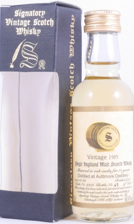 Aultmore 1985 11 Years Oak Cask No. 2905 Miniature Highland Single Malt Scotch Whisky Signatory Vintage 60.4%