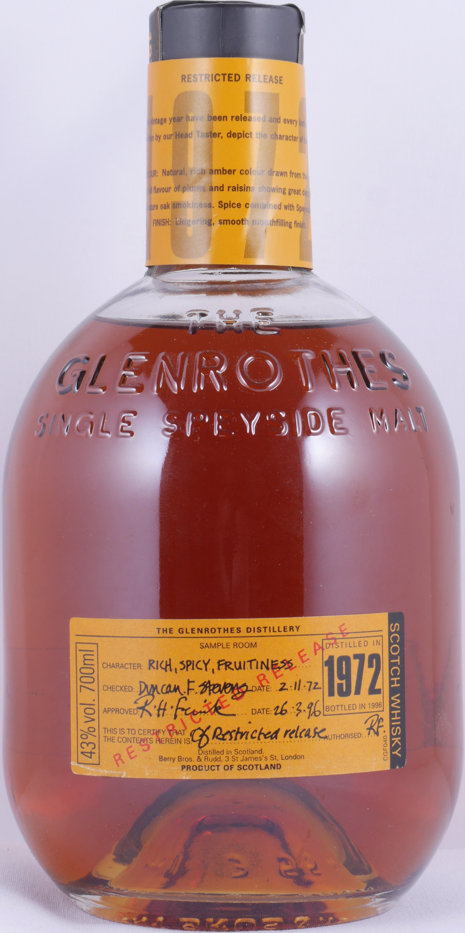 Buy Glenrothes 1972 23 Years-old Sherry Casks Restricted Release