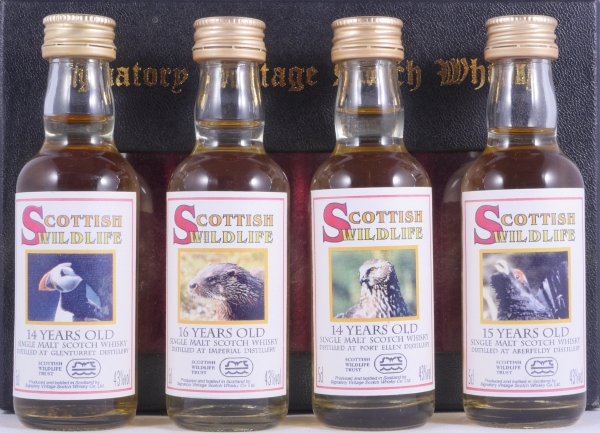 Scottish Wildlife Miniature Set No. 2 Glenturret / Imperial / Port Ellen / Aberfeldy Single Malt Scotch Whisky 43.0%