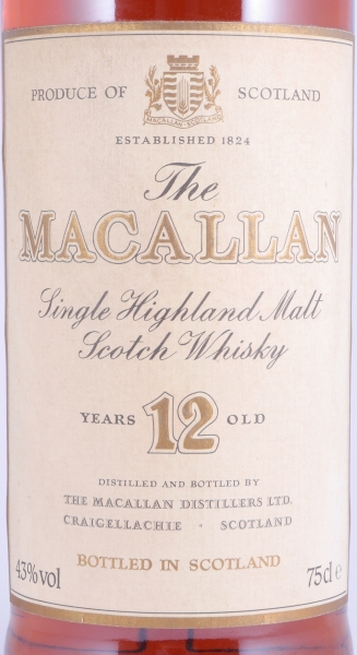 Macallan 12 Years Sherry Wood Highland Single Malt Scotch Whisky 43,0% old Bottling für JUMAC GmbH Bonn