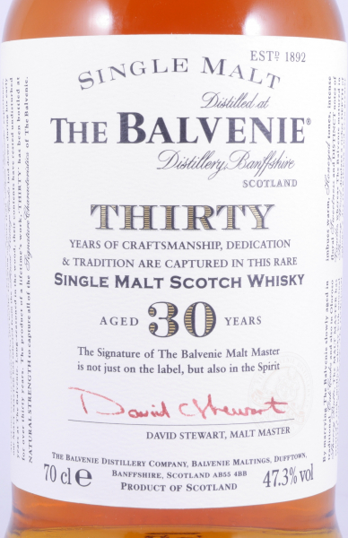 Balvenie Thirty 30 Years Release 2006 Bourbon Casks and Oloroso Sherry Butts Highland Single Malt Scotch Whisky 47.3%