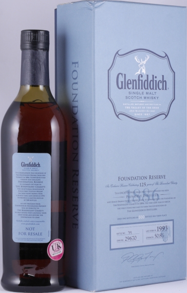 Glenfiddich 1993 17 Years Oak Cask No. 29670 Foundation Reserve Benevolent Charity Speyside Single Malt Scotch Whisky 50.8%