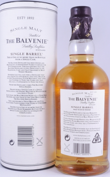 Balvenie 1991 15 Years Oak Cask No. 1114 Single Barrel Highland Single Malt Scotch Whisky 47.8%