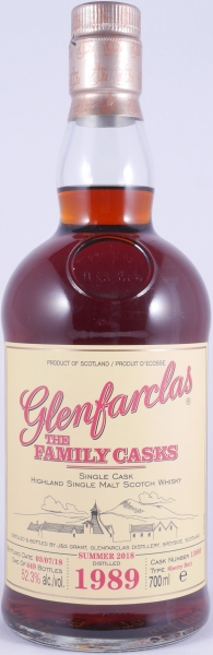 Glenfarclas 1989 29 Years The Family Casks 1st Fill Sherry Butt Cask No. 13005 Highland Single Malt Scotch Whisky 52.3%