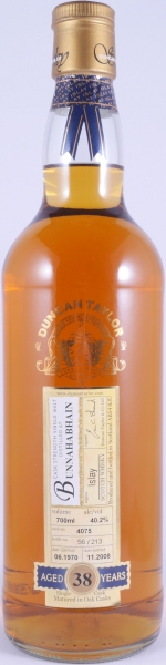 Bunnahabhain 1970 38 Years Oak Cask No. 4075 Duncan Taylor Cask Strength Rare Auld Edition Islay Single Malt Scotch Whisky 40,2%