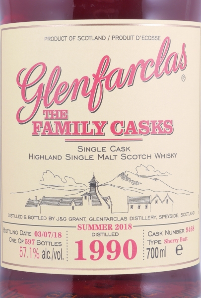 Glenfarclas 1990 28 Years The Family Casks First Fill Sherry Butt Cask No. 9468 Highland Single Malt Scotch Whisky 57,1%