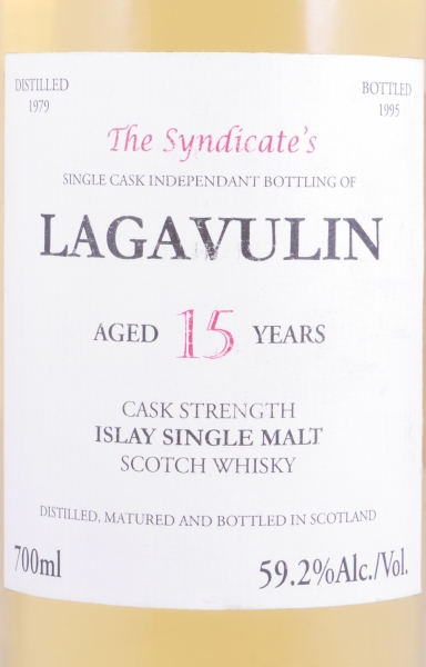 Lagavulin 1979 15 Years Oak Cask The Syndicates Single Cask Independant Islay Single Malt Scotch Whisky Cask Strength 59.2%