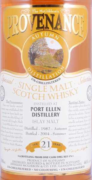 Port Ellen 1982 21 Years Sherry Cask No. DMG 476 The McGibbons Provenance Islay Single Malt Scotch Whisky 46.0%