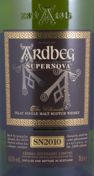 Ardbeg Supernova 2010 (SN2010) 2nd Limited Release Islay Single Malt Scotch Whisky Cask Strength 60.1%