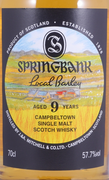 Springbank 2009 9 Years Local Barley Release 2018 Bourbon and Sherry Casks Campbeltown Single Malt Scotch Whisky Cask Strength 57.7%