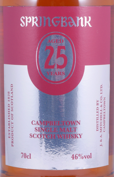 Springbank 25 Years Limited Edition 2019 Sherry and Rum Casks Campbeltown Single Malt Scotch Whisky 46,0%