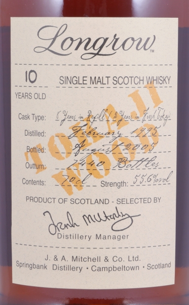 Longrow 1995 10 Years Tokaji Wood Limited Wood Expressions Edition Campbeltown Single Malt Scotch Whisky 55.6%