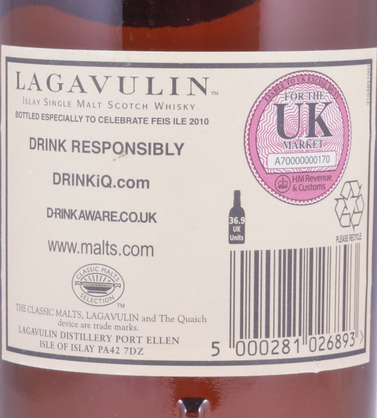 Lagavulin 1994 15 Years European Oak Sherry Cask No. 3210 Feis Ile 2010 Limited Edition Islay Single Malt Scotch Whisky Cask Strength 52.7%