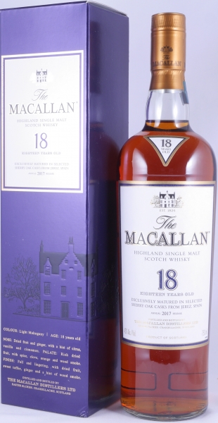 Macallan 18 Years Sherry Oak Annual 2017 Release Highland Single Malt Scotch Whisky Edrington Americas NY 43,0%