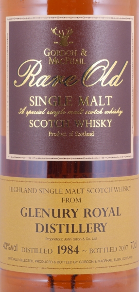 Glenury Royal 1984 23 Years Oak Cask Gordon und MacPhail Rare Old Highland Single Malt Scotch Whisky 43,0%