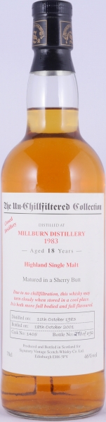 Millburn 1983 18 Years Sherry Butt Cask No. 1405 Signatory The Un-Chillfiltered Collection Highland Single Malt Scotch Whisky 46,0%