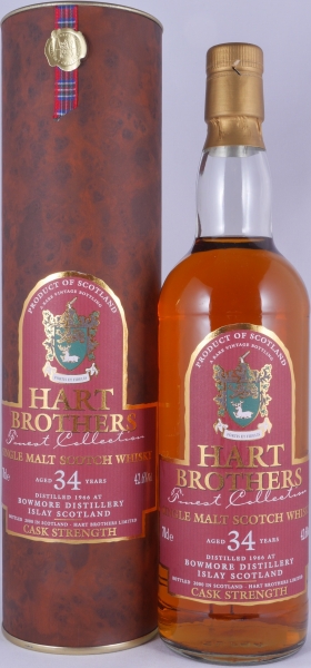 Bowmore 1966 34 Years Hart Brothers Finest Collection Islay Single Malt Scotch Whisky Cask Strength 42.6%