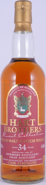 Bowmore 1966 34 Years Hart Brothers Finest Collection Islay Single Malt Scotch Whisky Cask Strength 42.6%