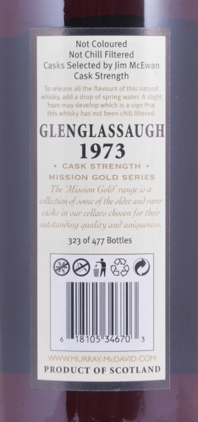 Glenglassaugh 1973 33 Years Dark Sherry Cask No. 5166 Murray McDavid Mission Gold Highland Single Malt Scotch Whisky 55,1%