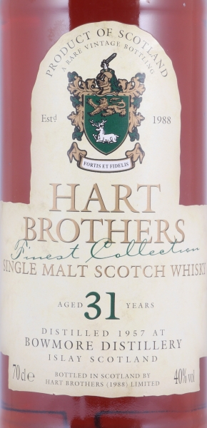 Bowmore 1957 31 Years Sherry Wood Special Reserve Hart Brothers Finest Collection Islay Single Malt Scotch Whisky 40.0%