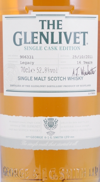 Glenlivet Legacy 16 Years Oak Cask No. 906331 Limited Edition Speyside Single Malt Scotch Whisky Cask Strength 52,8%