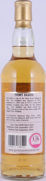 Port Ellen 1982 24 Years Refill Sherry Butts Gordon and MacPhail Connoisseurs Choice Single Malt Scotch Whisky 40.0%