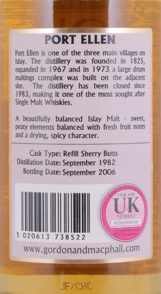 Port Ellen 1982 24 Years Refill Sherry Butts Gordon and MacPhail Connoisseurs Choice Single Malt Scotch Whisky 40.0%