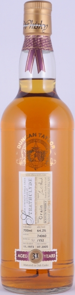 Strathclyde 1973 31 Years Oak Cask No. 74060 Duncan Taylor Cask Strength Rare Auld Edition Lowland Single Grain Scotch Whisky 64,2%