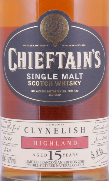 Clynelish 1992 15 Years Franconian Red Wine Finish Cask No. 90721 Ian McLeod Chieftains Choice Highland Single Malt Scotch Whisky 50.0%