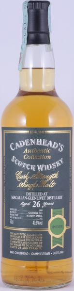 Macallan-Glenlivet 1989 26 Years Bourbon Barrel Cadenhead Speyside Single Malt Scotch Whisky Cask Strength 49,6%